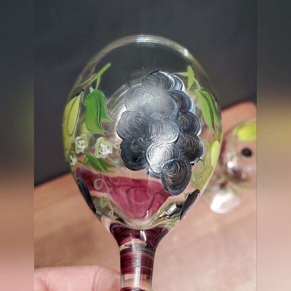 1990's Home Essentials Grapes Wine Glasses - Picture 6 of 10